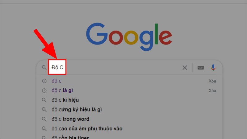 Lên Google và gõ vào độ C